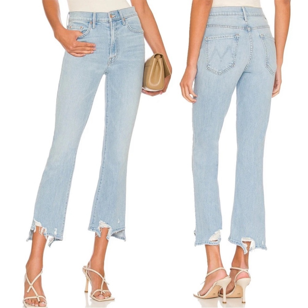 MOTHER Light Blue Cropped Ankle Jeans
